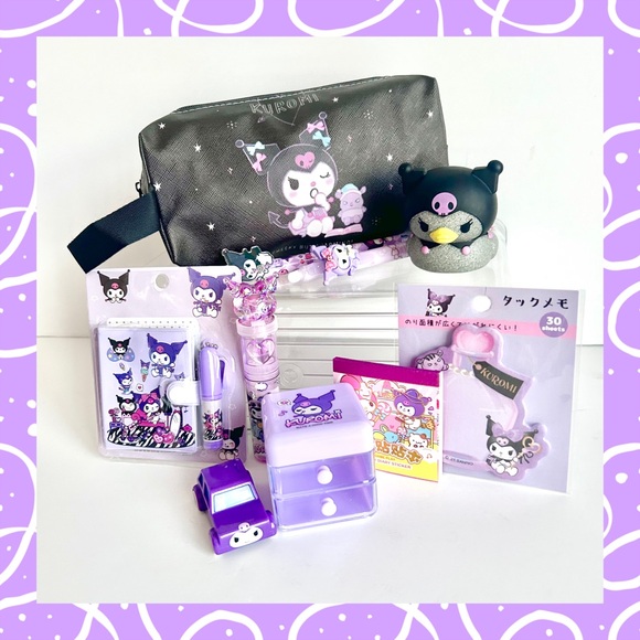 Sanrio Accessories - 💜(KUR330) Kuromi Adorable 10-Piece Mini Fun Bundle!